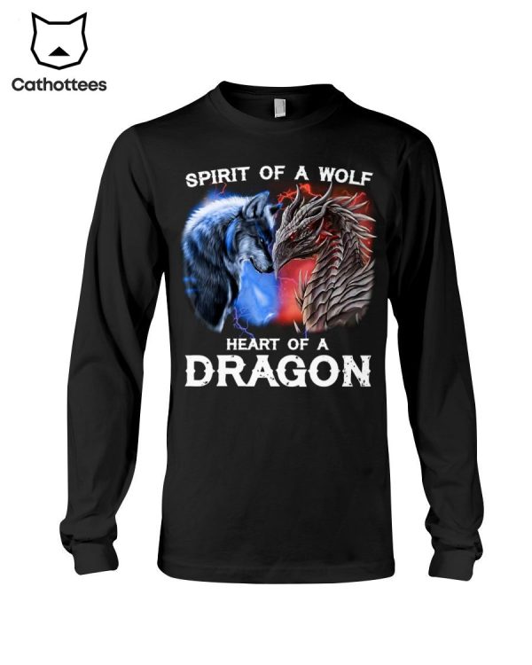 Spirit Of A Wolf – Heart Of A Dragon Hot Trend Long Sleeve Shirt