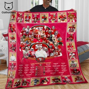 49ers 5 Time Super Bowls Champions Quilt Blanket