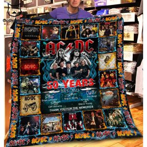 AC DC 50 Years 1973-2023 Thank You For The Memories Quilt Blanket