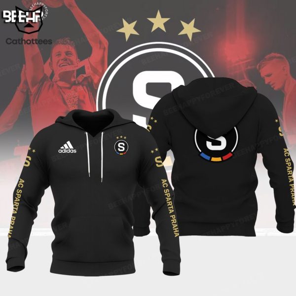 AC Sparta Praha Red Adidas Logo Black Design 3D Hoodie