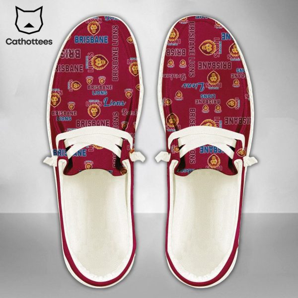 AFL Brisbane Lions Mascot Red Design New Hey Dude Shoes