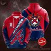 Atlanta Braves White Mix Red 3D Hoodie