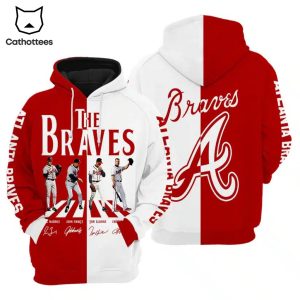 Atlanta Braves White Mix Red 3D Hoodie