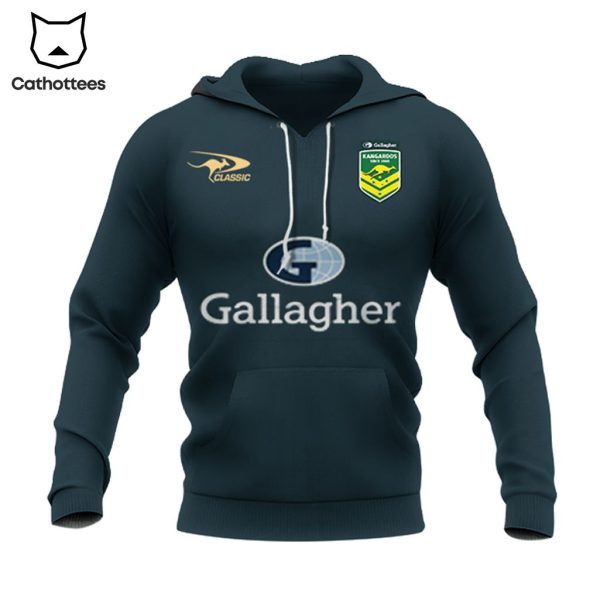 Australian Kangaroos Pacific Gallagher Black Blue Design 3D Hoodie