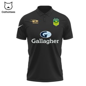 Australian Kangaroos Pacific Gallagher Nike Logo Black Design 3D Polo Shirt