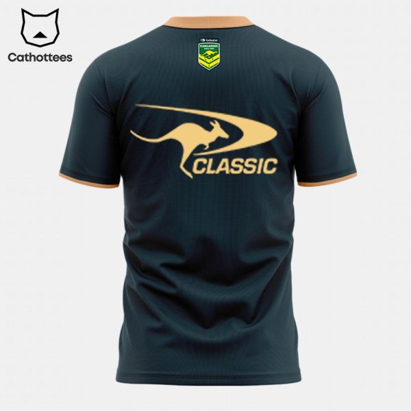 Australian Kangaroos Pacific Rugby League Logo Green Design 3D T-Shirt