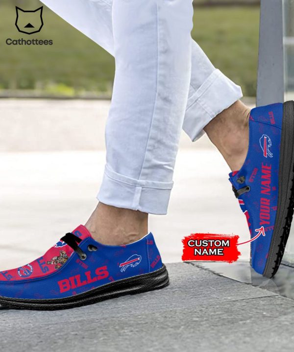 [AVAILABLE] NFL Buffalo Bills  Custom Name Hey Dude Shoes