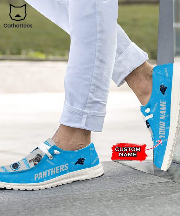 AVAILABLE NFL Carolina Panthers  Custom Name Hey Dude Shoes