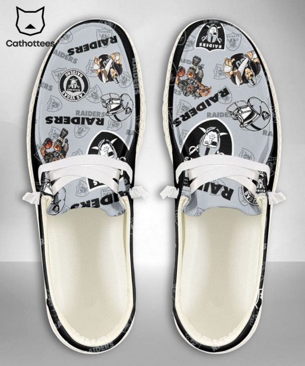 AVAILABLE NFL Las Vegas Raiders  Custom Name Hey Dude Shoes