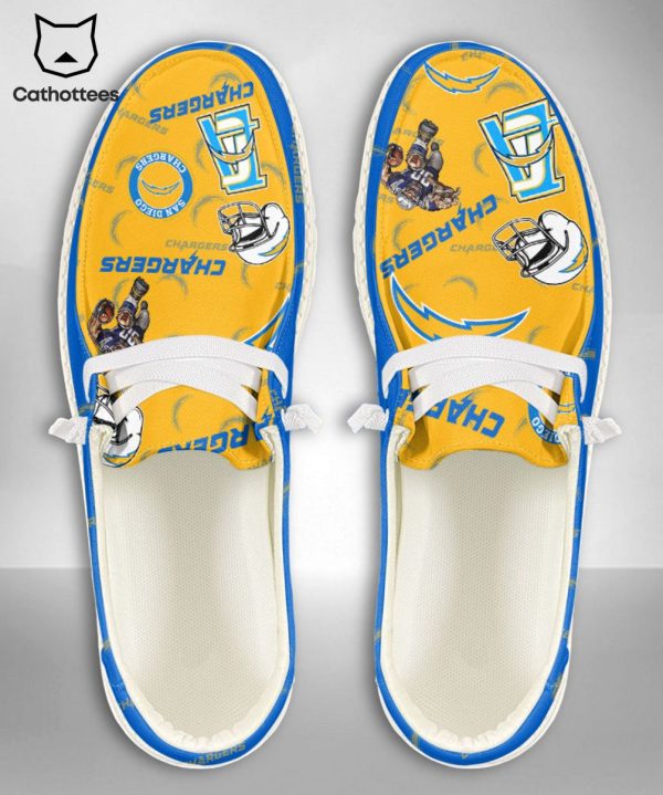 [AVAILABLE] NFL Los Angeles Chargers  Custom Name Hey Dude Shoes