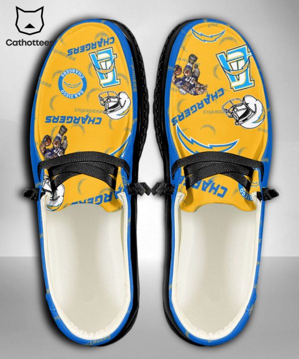 [AVAILABLE] NFL Los Angeles Chargers  Custom Name Hey Dude Shoes