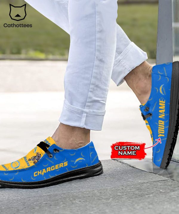 [AVAILABLE] NFL Los Angeles Chargers  Custom Name Hey Dude Shoes