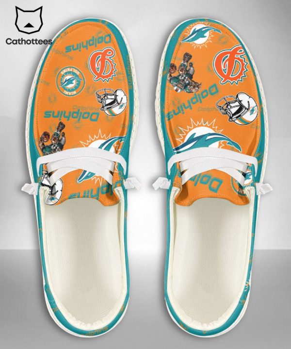 [AVAILABLE] NFL Miami Dolphins  Custom Name Hey Dude Shoes