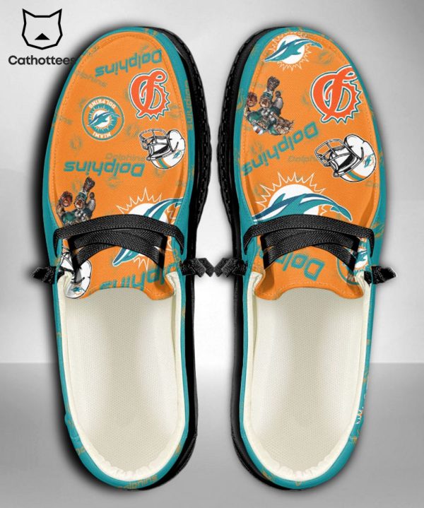 [AVAILABLE] NFL Miami Dolphins  Custom Name Hey Dude Shoes