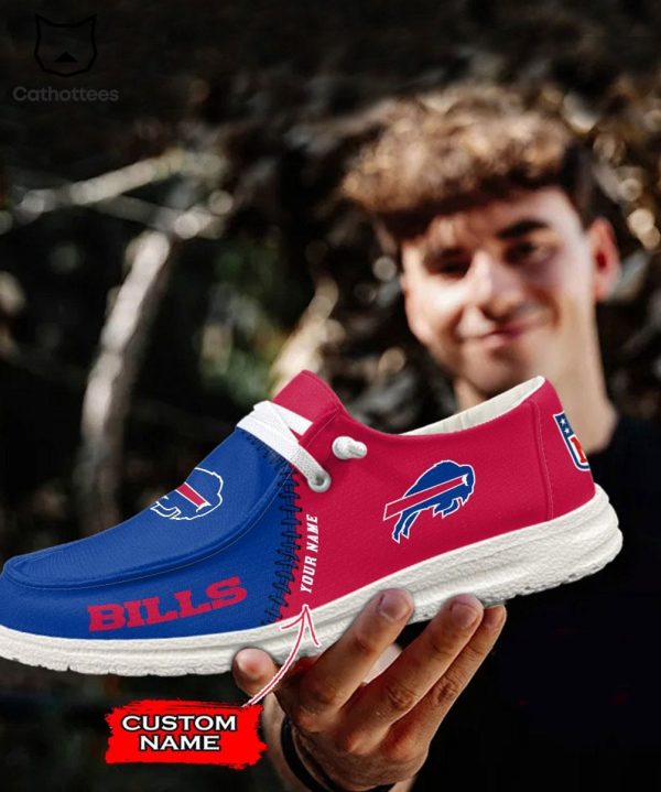 [AVAILABLE] Personalized NFL Buffalo Bills Logo Design Hey Dude Shoes