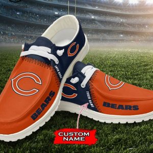 AVAILABLE Personalized NFL Chicago Bears Logo Design Hey Dude Shoes