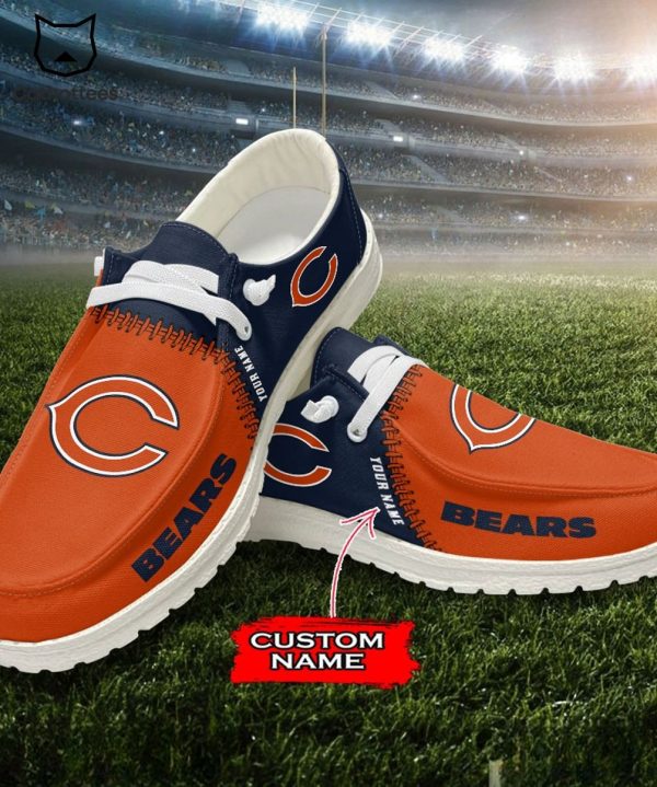 AVAILABLE Personalized NFL Chicago Bears Logo Design Hey Dude Shoes