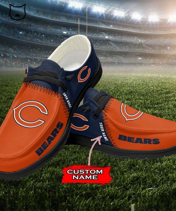 AVAILABLE Personalized NFL Chicago Bears Logo Design Hey Dude Shoes