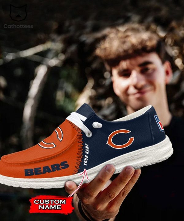 AVAILABLE Personalized NFL Chicago Bears Logo Design Hey Dude Shoes