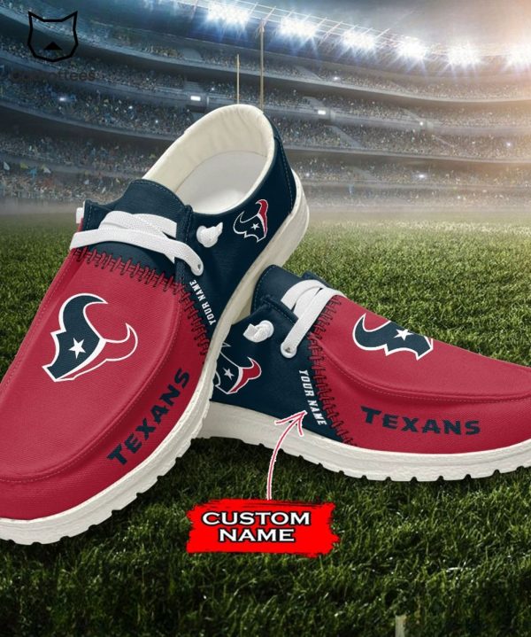 AVAILABLE Personalized NFL Houston Texans Logo Design Hey Dude Shoes