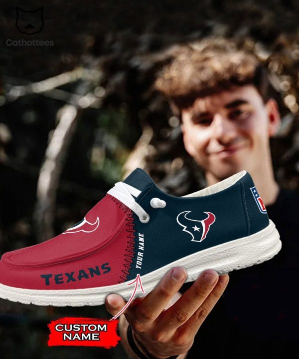 AVAILABLE Personalized NFL Houston Texans Logo Design Hey Dude Shoes