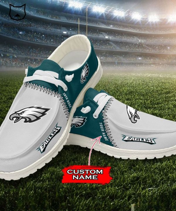 AVAILABLE Personalized NFL Philadelphia Eagles Logo Design Hey Dude Shoes