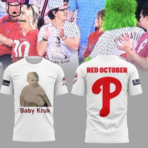 Baby Kruk Postseason Phillies White Design 3D T-Shirt