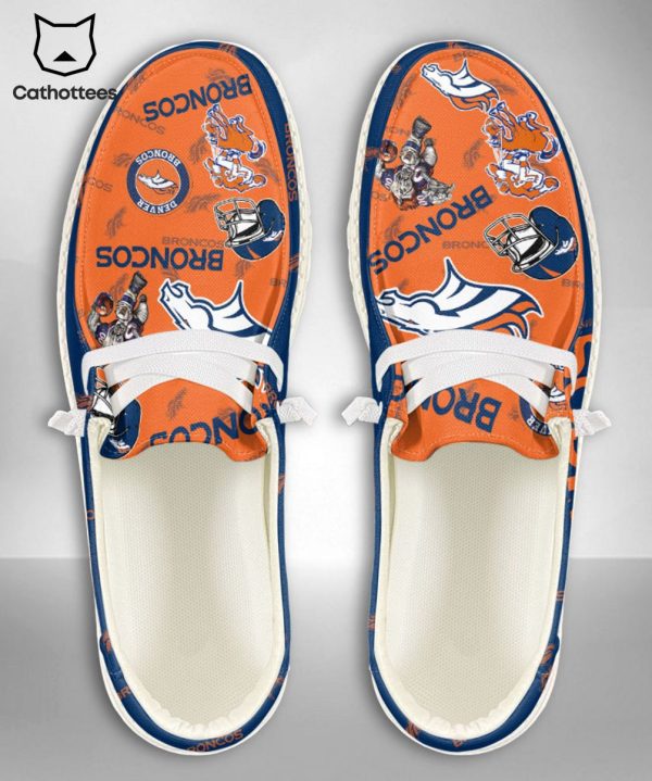 BEST NFL Denver Broncos  Custom Name Hey Dude Shoes