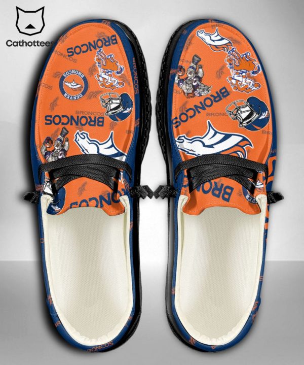 BEST NFL Denver Broncos  Custom Name Hey Dude Shoes