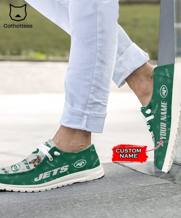 BEST NFL New York Jets  Custom Name Hey Dude Shoes