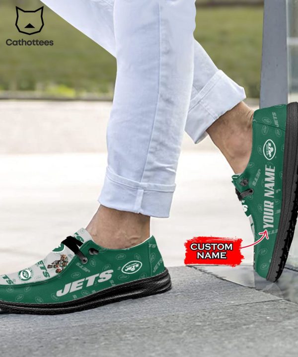 BEST NFL New York Jets  Custom Name Hey Dude Shoes