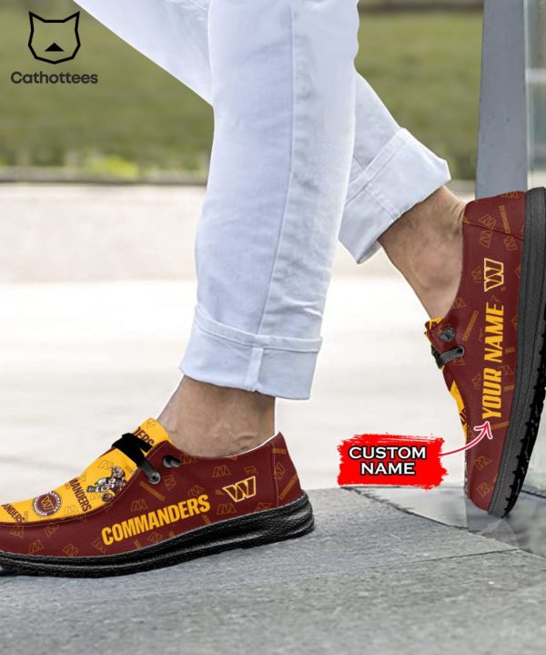 BEST NFL Washington Commanders Custom Name Hey Dude Shoes