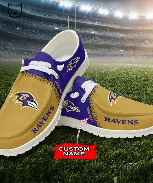 BEST Personalized NFL Baltimore Ravens Logo Design Hey Dude Shoes