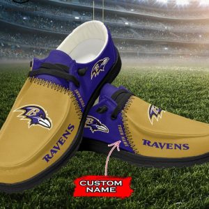 BEST Personalized NFL Baltimore Ravens Logo Design Hey Dude Shoes