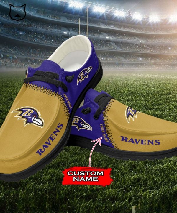 BEST Personalized NFL Baltimore Ravens Logo Design Hey Dude Shoes