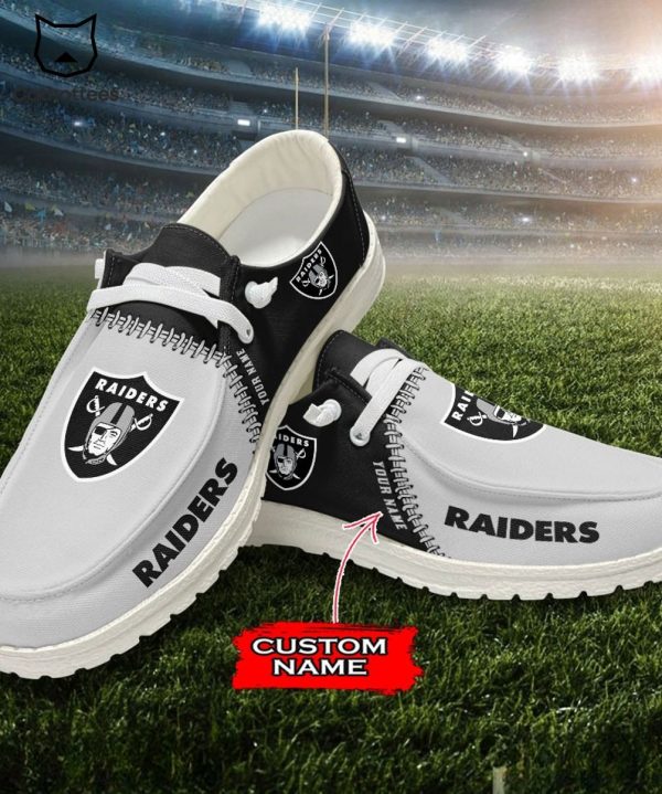 BEST Personalized NFL Las Vegas Raiders Logo Design Hey Dude Shoes