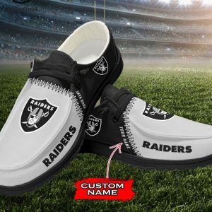 BEST Personalized NFL Las Vegas Raiders Logo Design Hey Dude Shoes