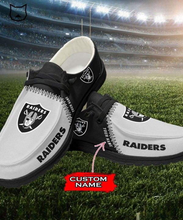 BEST Personalized NFL Las Vegas Raiders Logo Design Hey Dude Shoes