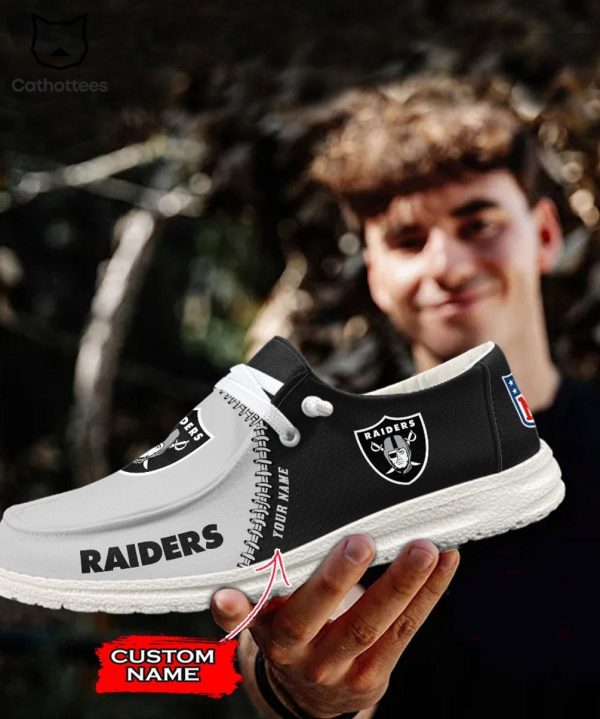 BEST Personalized NFL Las Vegas Raiders Logo Design Hey Dude Shoes