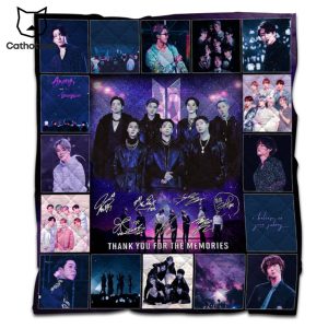 BTS Thank You For The Memories Quilt Blanket