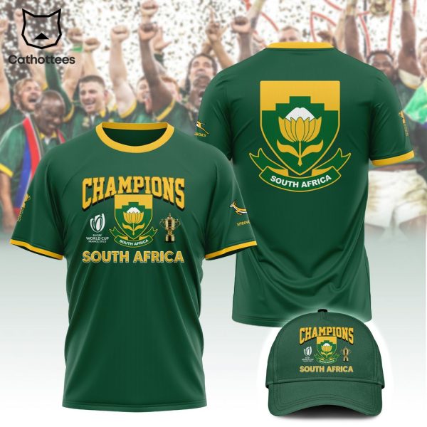 Champions South Africa Mascot Green Design 3D T-Shirt