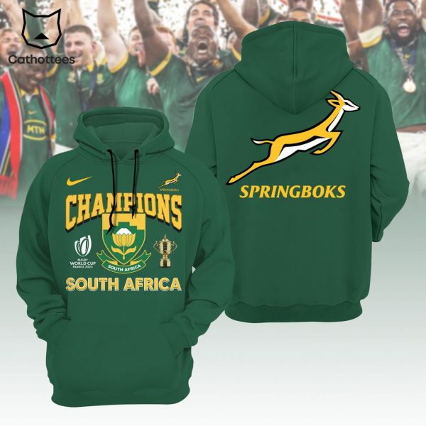 Champions South Africa Rugby World Cup France 2023 Green Nike Logo Design 3D Hoodie