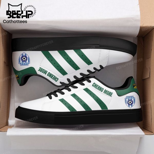 Cherno More Varna Logo White Shoes With Blue Trim Design Stan Smith