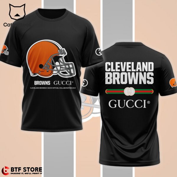 Cleveland Brown Gucci Mascot Design 3D T-Shirt