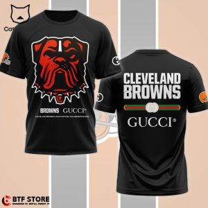 Cleveland Brown Gucci Mascot Design 3D T-Shirt