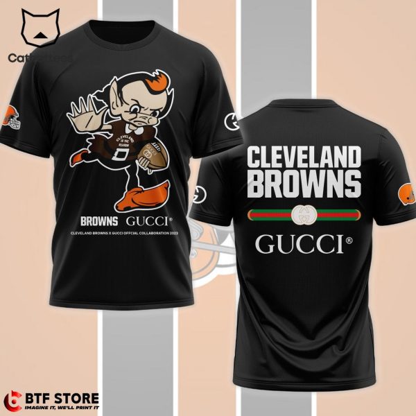 Cleveland Brown Gucci Mascot Design 3D T-Shirt