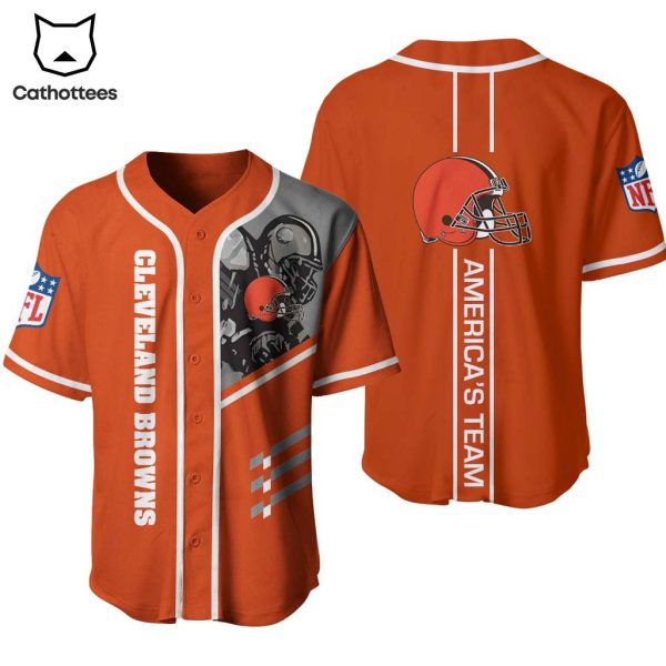 Cleveland Browns Americas Team NFL Logo Design Baseball Jersey