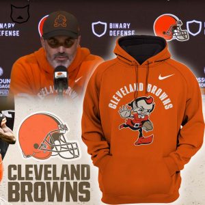Cleveland Browns Mascot Logo Orange Design 3D Hoodie