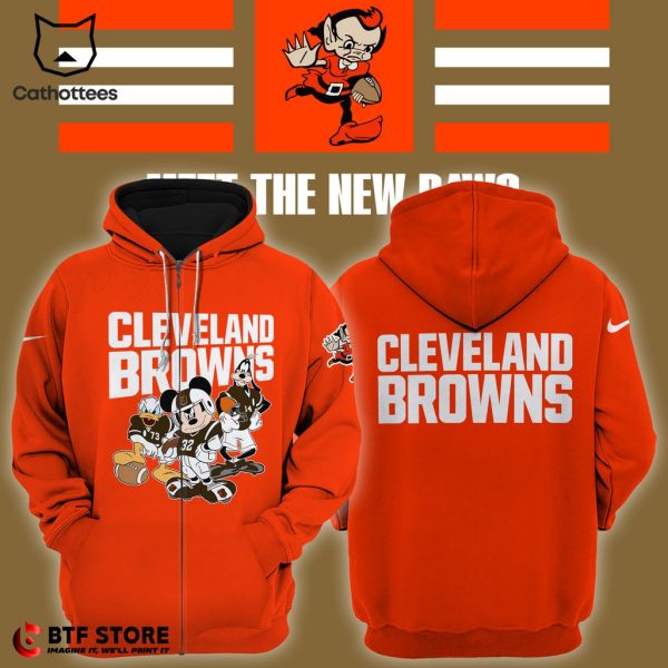 Cleveland Browns NFL Mascot Mickey Design On Sleeve Hoodie And Pants