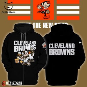Cleveland Browns NFL Mascot Mickey Nike Logo Design On Sleeve Hoodie And Pants
